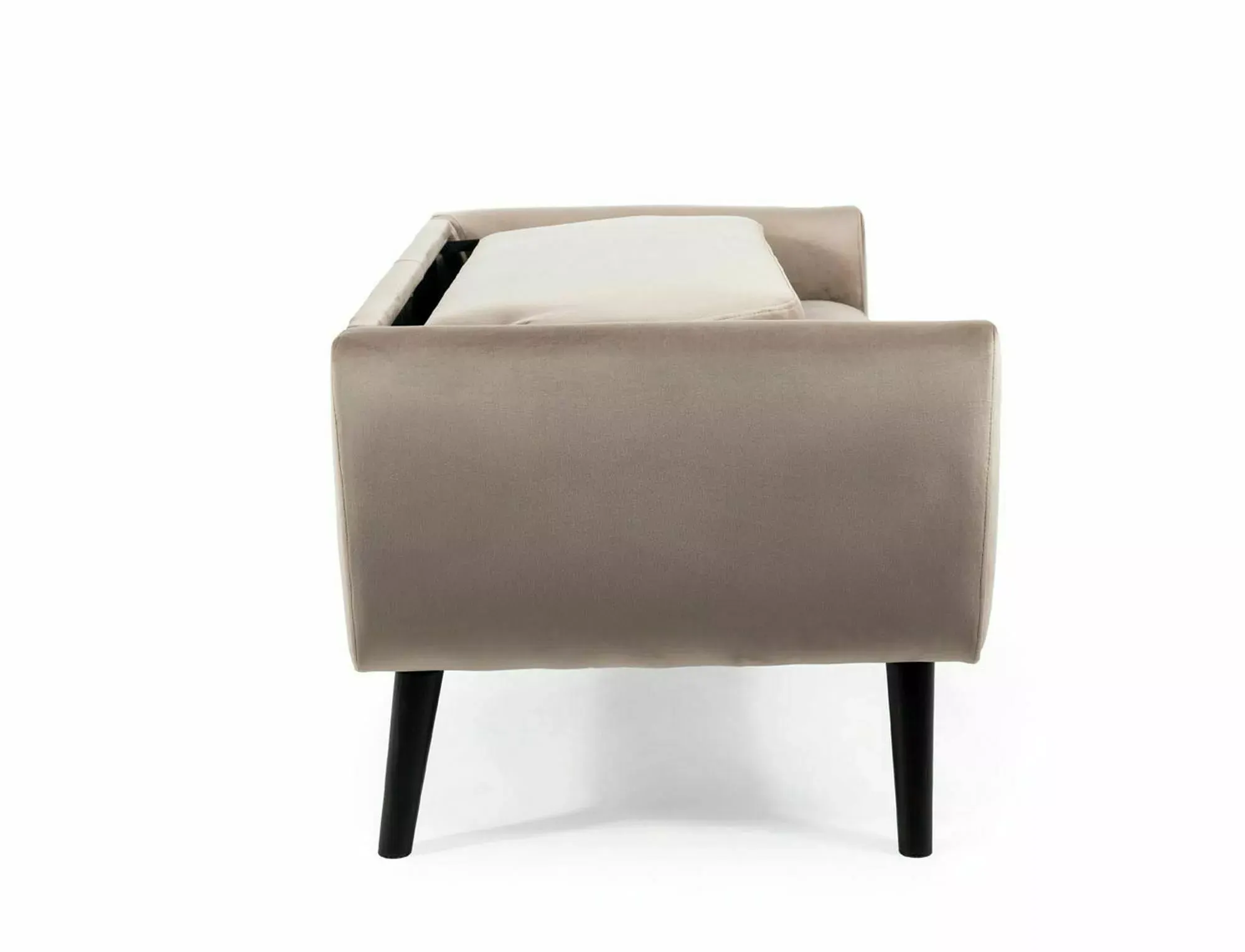 Sofa dwuosobowa MENA VELVET Bluvel 40 ciemny beż wenge - MENAVCBW