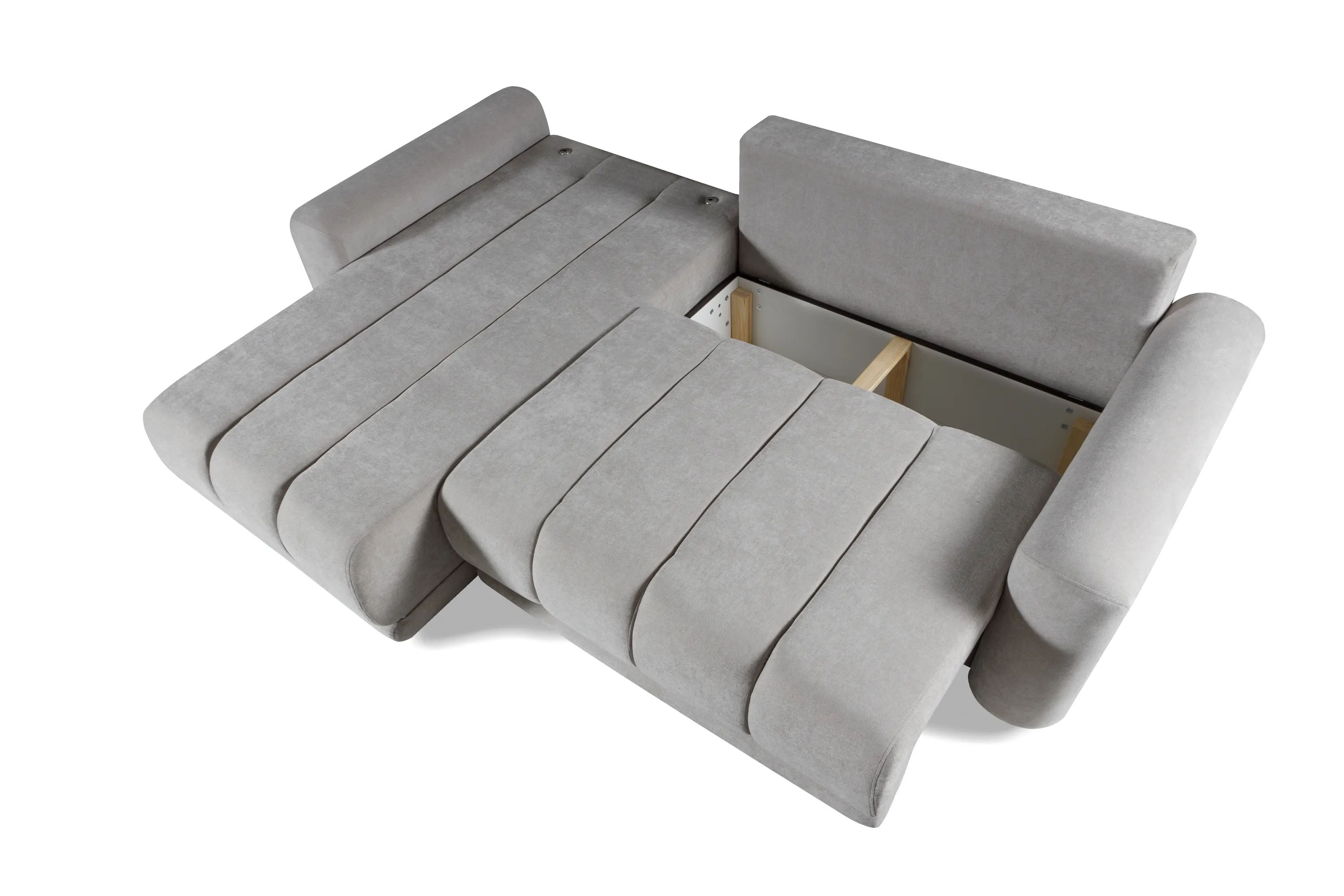 Narożnik rozkładany L-kształtny TREVI WIND 255 cm pikowany szary - TREVI_L_WIND_84