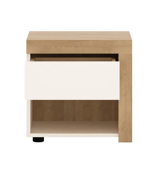 SZAFKA NOCNA LYON LYOK03L DĄB RIVIERA JASNA/BIAŁA HG - 6000000007982