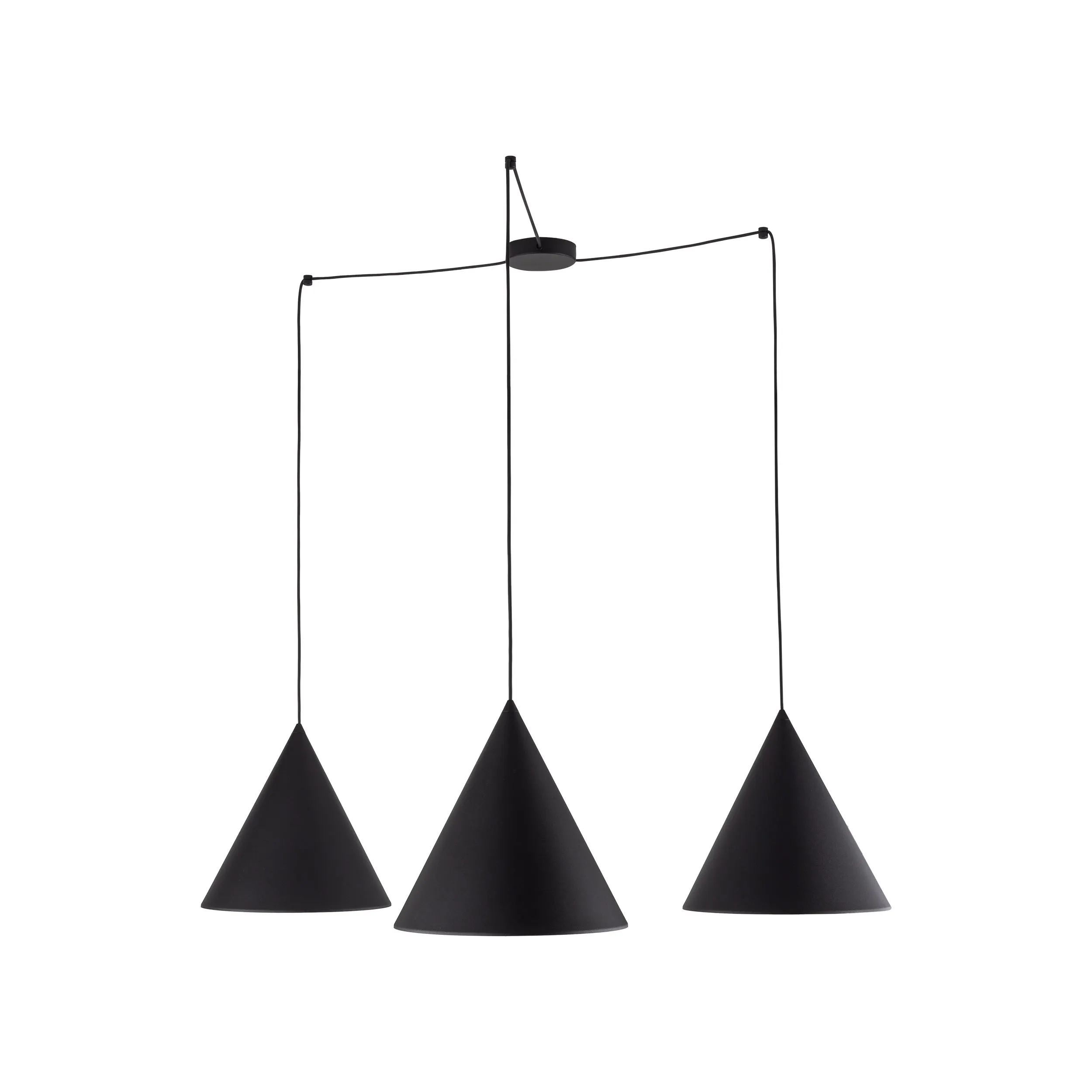Lampa wisząca CONO czarna z dodatkowymi podwieszeniami 400x200cm - TK_6629