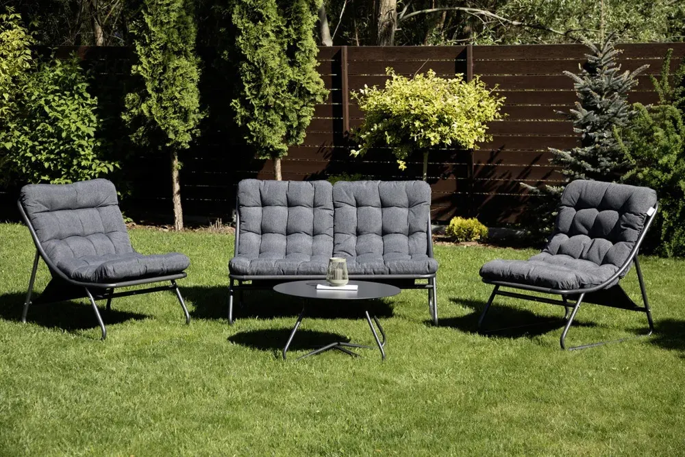 Zestaw mebli ogrodowych VISTA CAFFE 4-set stalowy ciemnoszary - FG005748