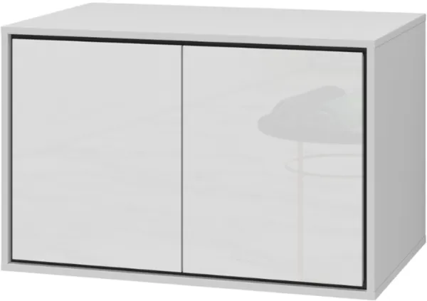 Szafka pod umywalkę IRVINE 2-drzwiowa 80cm - biały połysk, czarny