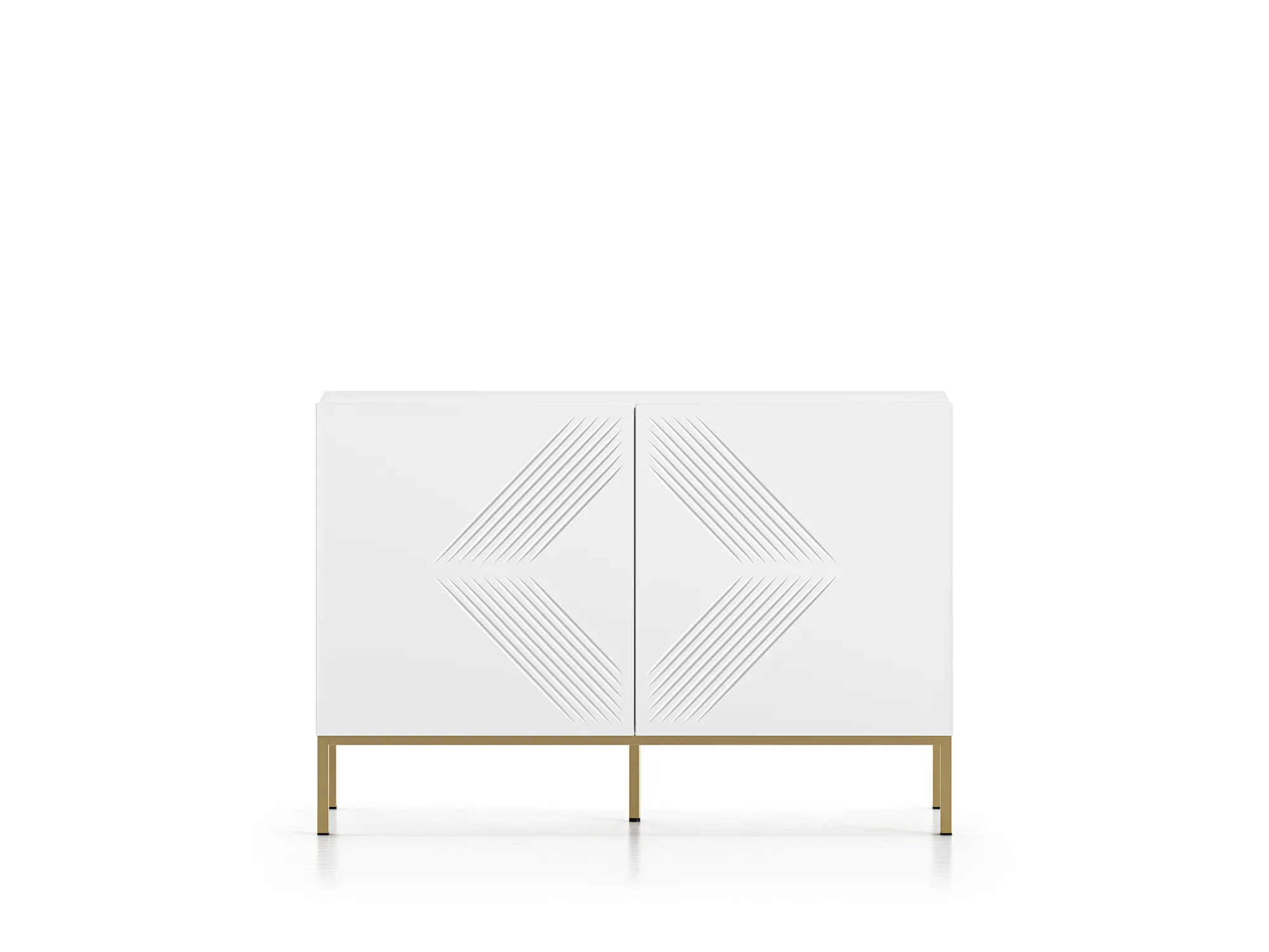 Komoda 2-drzwiowa CLEARING 03 biały alpejski, podstawa-złoty - 1CLEA03-001-03