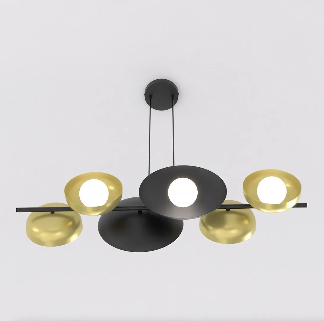 Lampa wisząca metalowa VOLUM 6 BL GOLD czarno - złota — zdjęcie 4