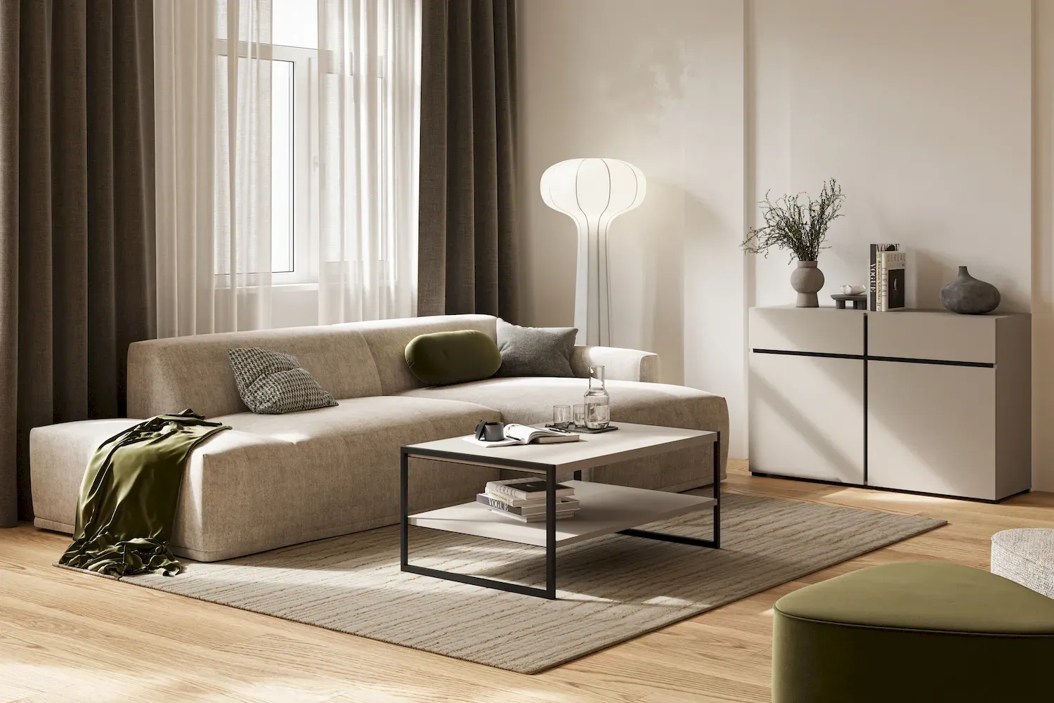 Stolik kawowy z półką EKO 97 congo czarny - 24COMJ97