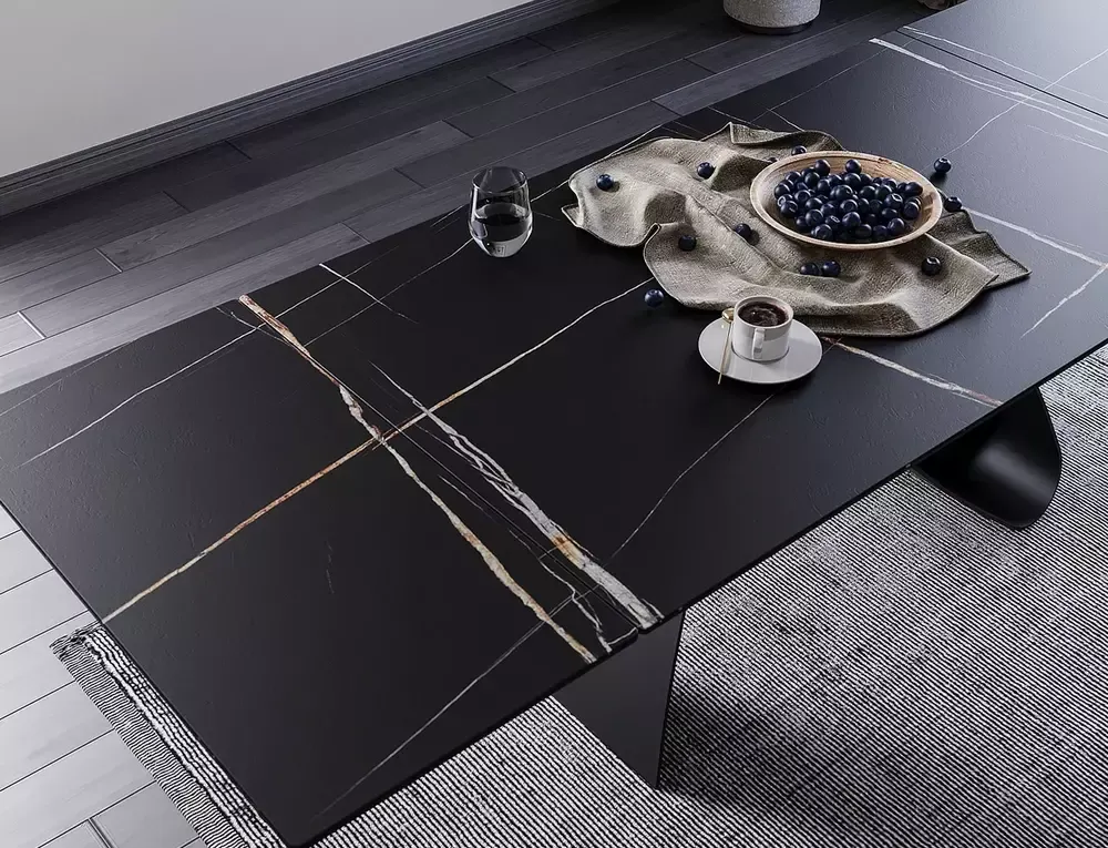Stół rozkładany DIUNA CERAMIC 90x160(240) cm Sahara Noir czarny - DIUNACC160
