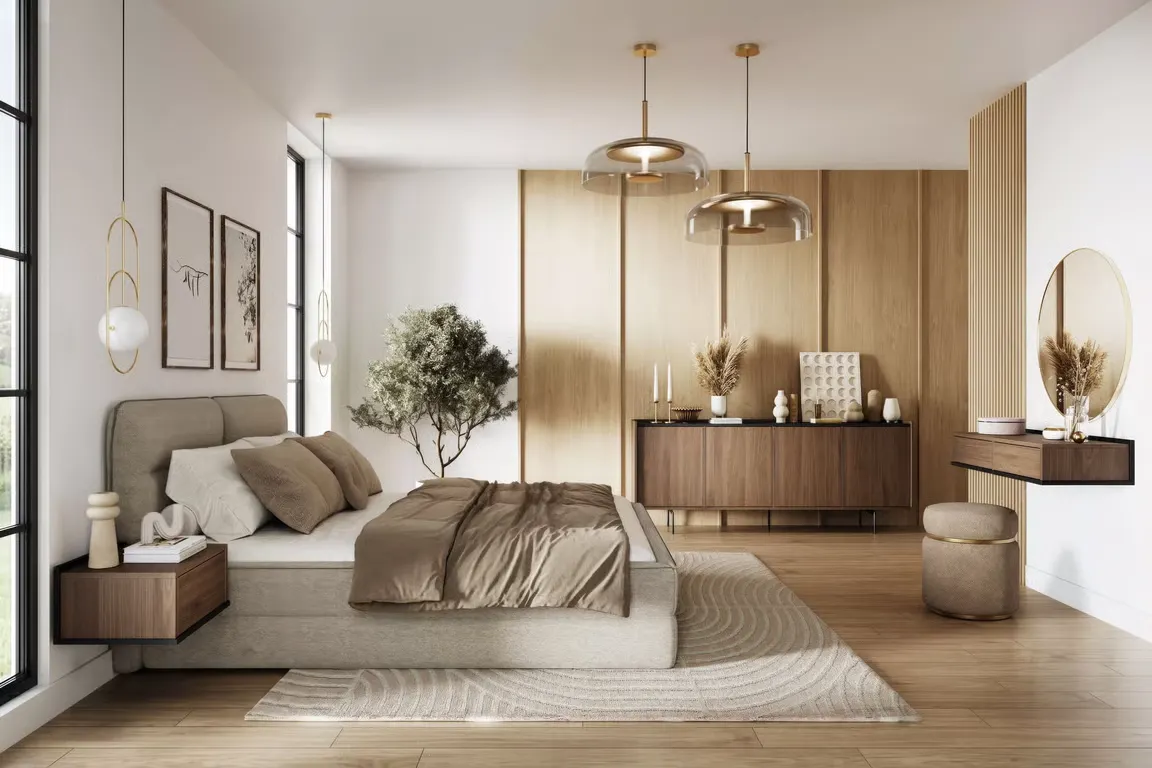 Szafka nocna wisząca z 1 szufladą ZENAR 50 cm orzech elegant czarny — zdjęcie 7