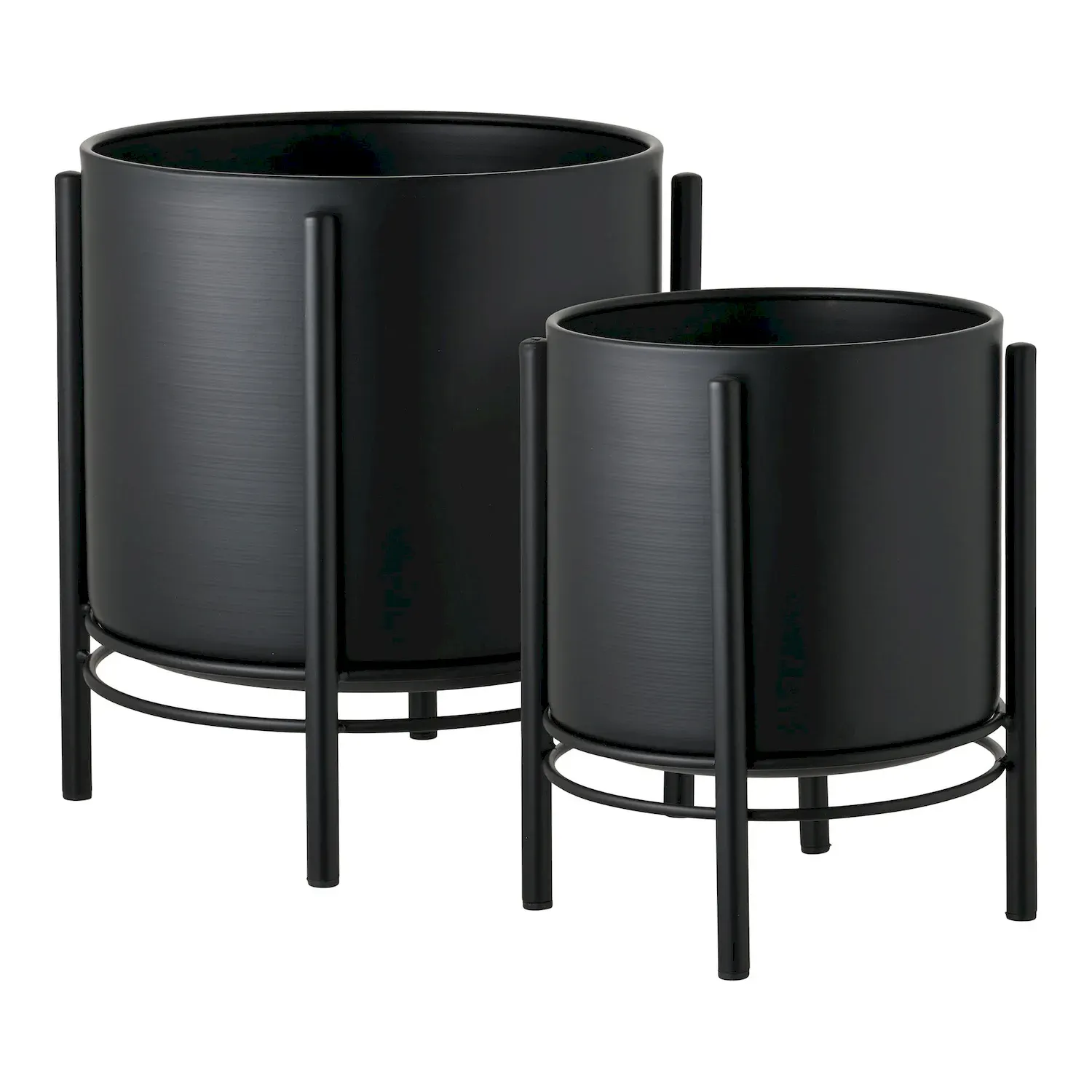 Doniczki stalowe FLOWERPOT Zestaw 2 sztuk czarne
