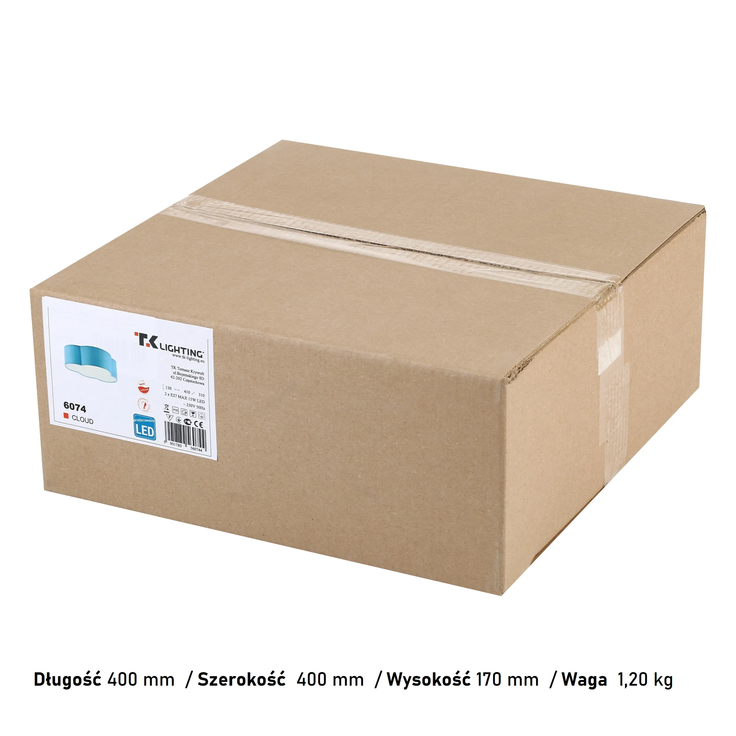 Plafon / Kinkiet CLOUD różowy z tkaniny z białym kloszem w kształcie chmury 62x45x13cm - TK_6072