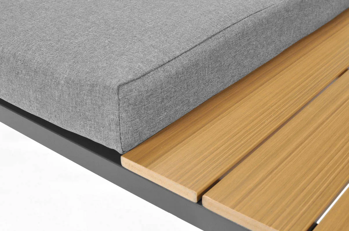 Narożnik ogrodowy modułowy LAGOS 181 cm ze stolikiem szary - FE5906948124530