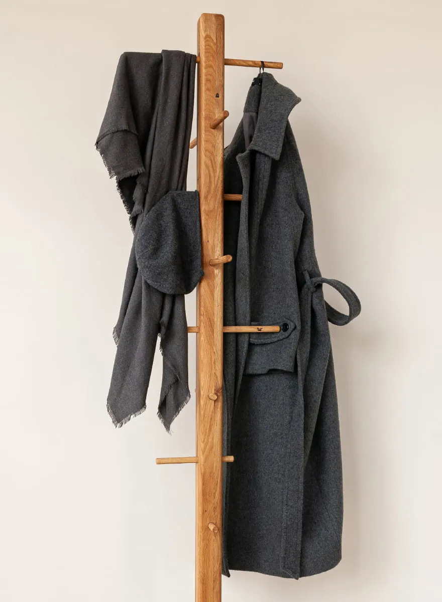 Wieszak na ubrania stojący dębowy Gialo W180 cm - 2SGIA102