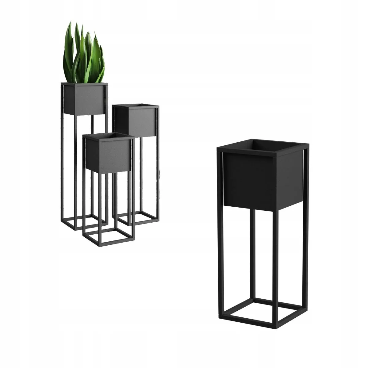 DONICZKA-osłonka na donice metalowa NANTES S czarna - LD_TZ000029