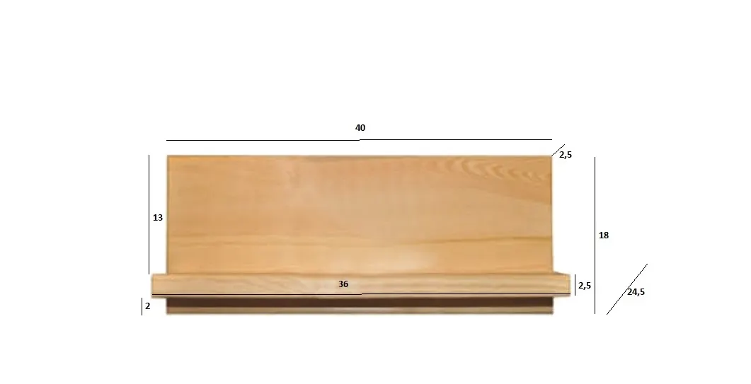 PK150 półka S40 W18 G25 sosna naturalny DREWMAX — zdjęcie 3
