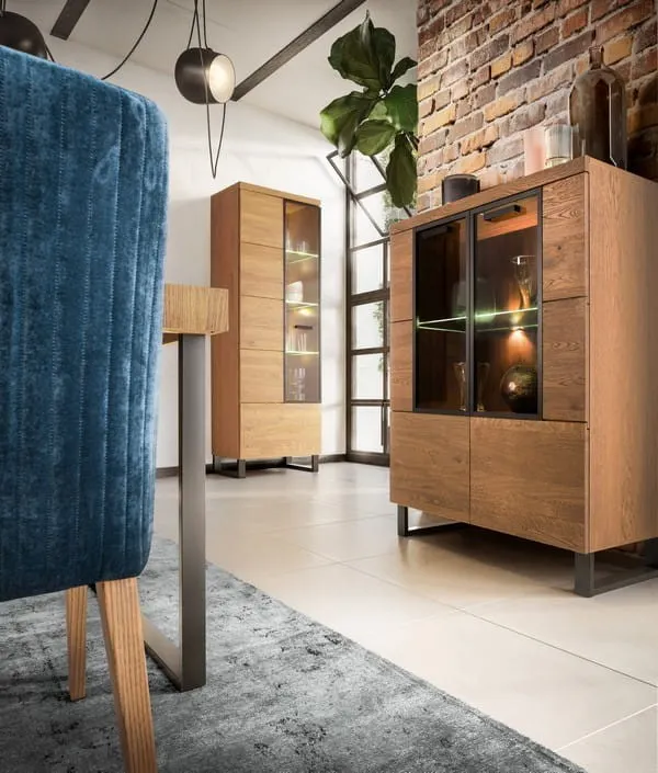 Witryna 2-drzwiowa PRATTO 15 dąb rustical czarny 126x96x42cm - TH-100-1425