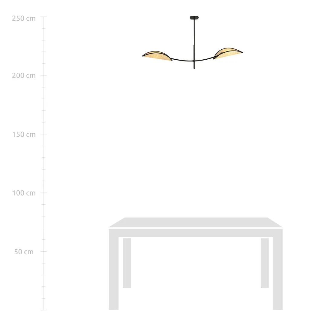 Lampa wisząca LOTUS 2 czarny brązowy — zdjęcie 7