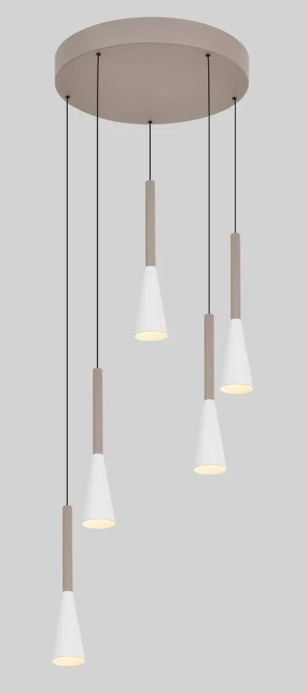 Lampa wisząca okrągła TROMPTO 5 LED kaszmirowa — zdjęcie 5