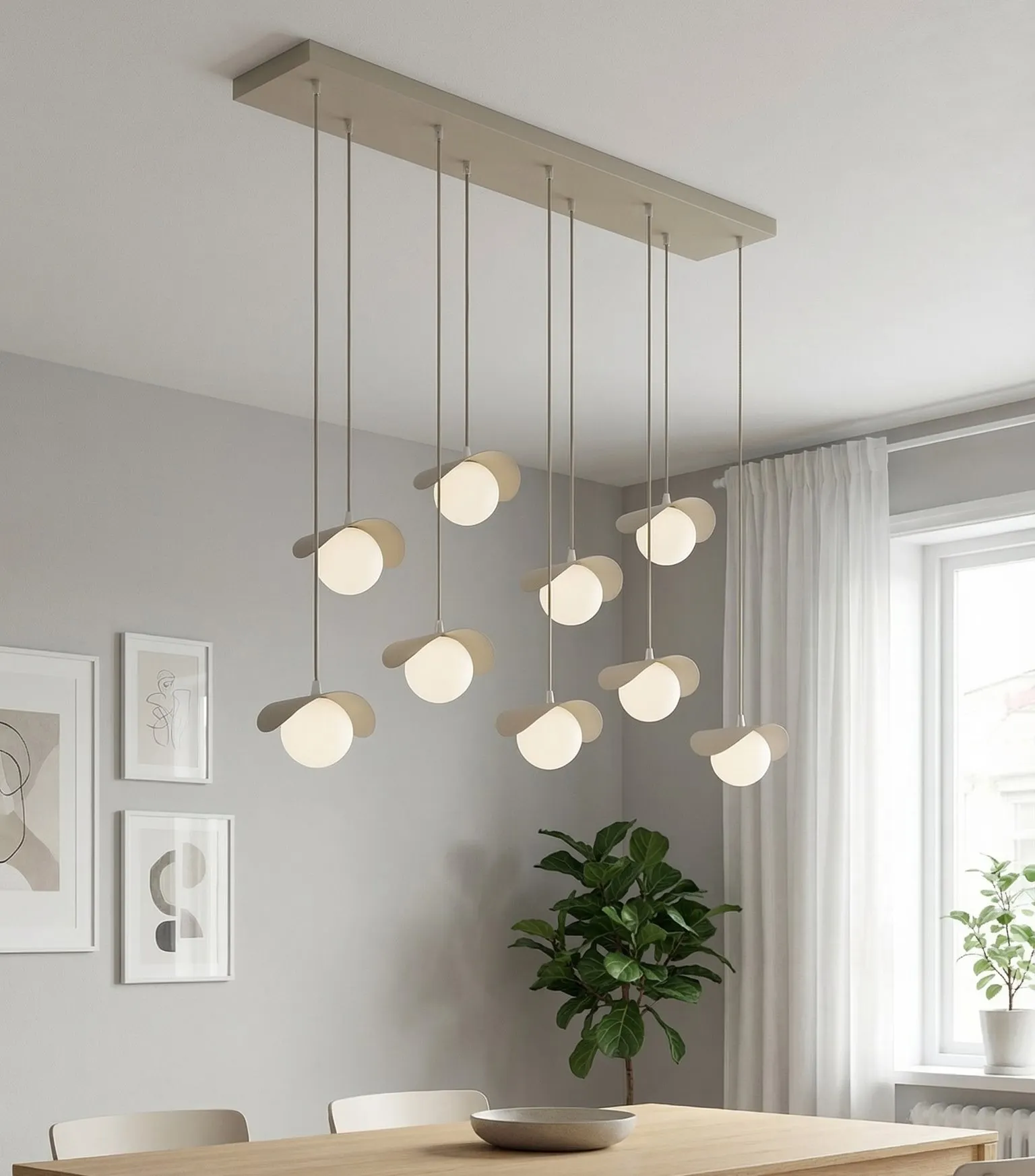 image lampa wisząca, pendant lamp, oświetlenie sufitowe, kule światła, nowoczesny design