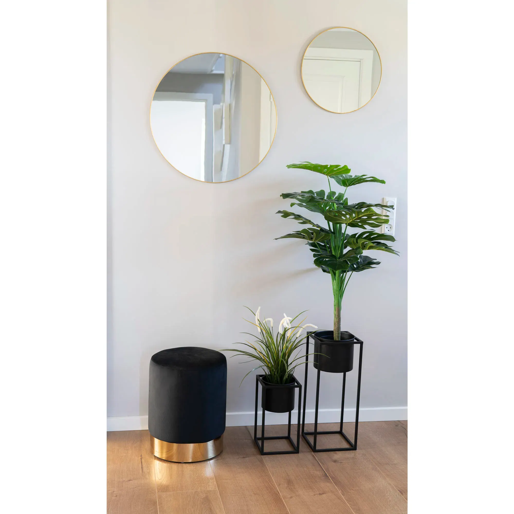 Doniczki MARLA Zestaw 2 szt - Szer.19 W50, Szer.17 W31 - czarny - 9001115