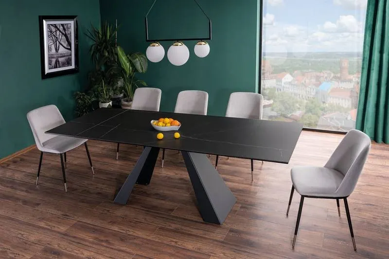 Stół rozkładany SALVADORE CERAMIC 90x160(240) cm ceramika Sahara Noir czarny - SALVADORECC160