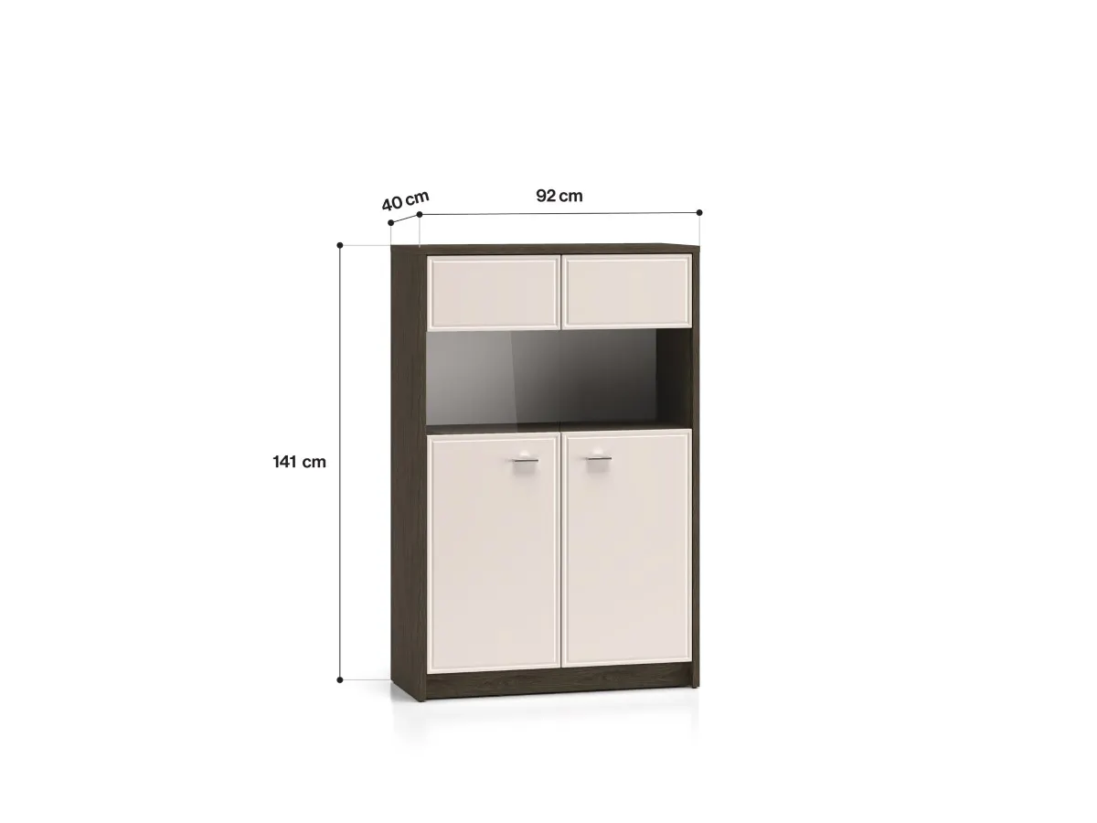 Witryna 2-drzwiowa szklana AVANTE 92x141 kaszmir dąb Windmill - 1AVAN03-001