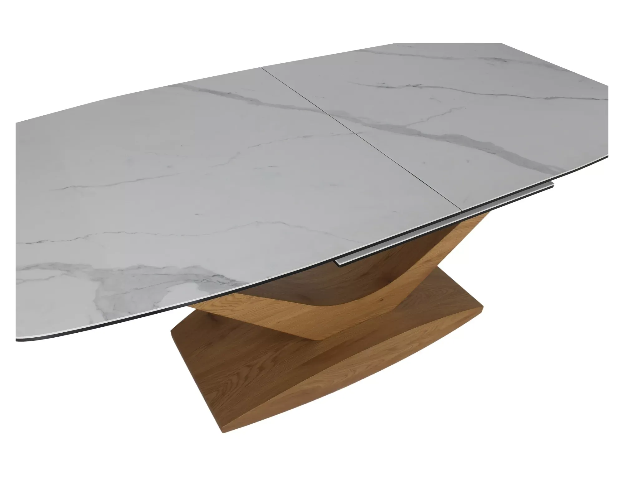 Stół rozkładany DOLCE CERAMIC 95x180(240) biały efekt marmuru stelaż kolor dąb - DOLCEBD180