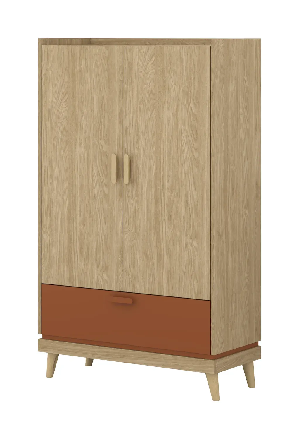 Bieliźniarka 2-drzwiowa z szufladą SCANDI 38 dąb olejowany ceglany Bieliźniarka 2-drzwiowa z szufladą SCANDI 38 dąb olejowany ceglany