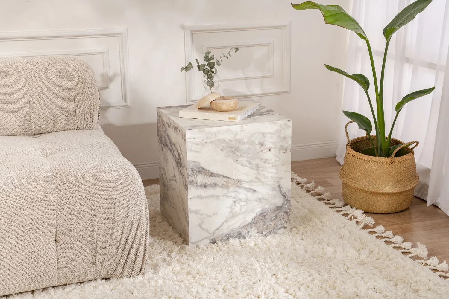 Stolik boczny wielofunkcyjny KUP 45x45 efekt marmuru - ASI_262ARD1105