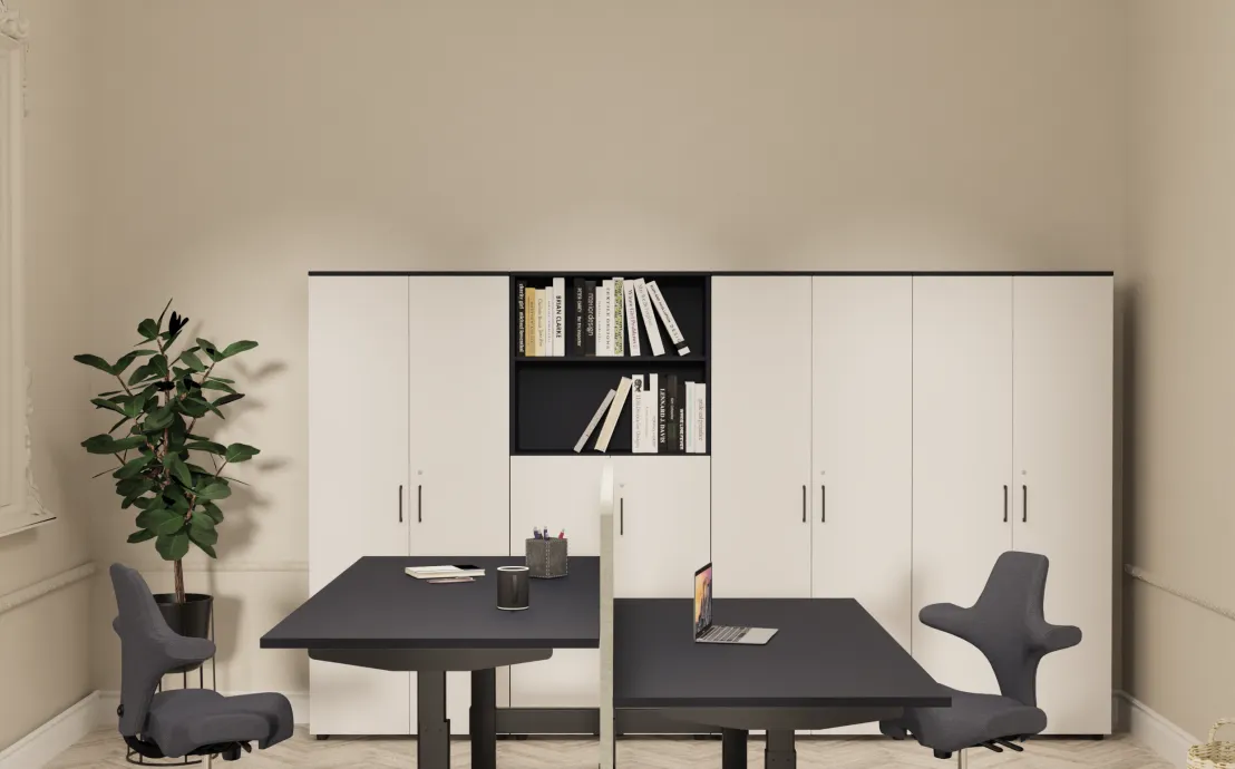 Biurko OP-LITE E elektryczne z regulacją wysokości dąb naturalny czarny 140x70x62,5(127,5)cm - OLE1470DNATC