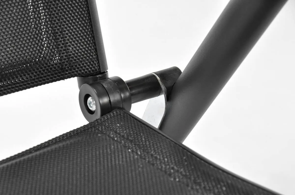 Czarny zestaw ogrodowy 6-osobowy - stół PORTO 150 i 6 krzeseł składanych MODENA - FE5906948129733