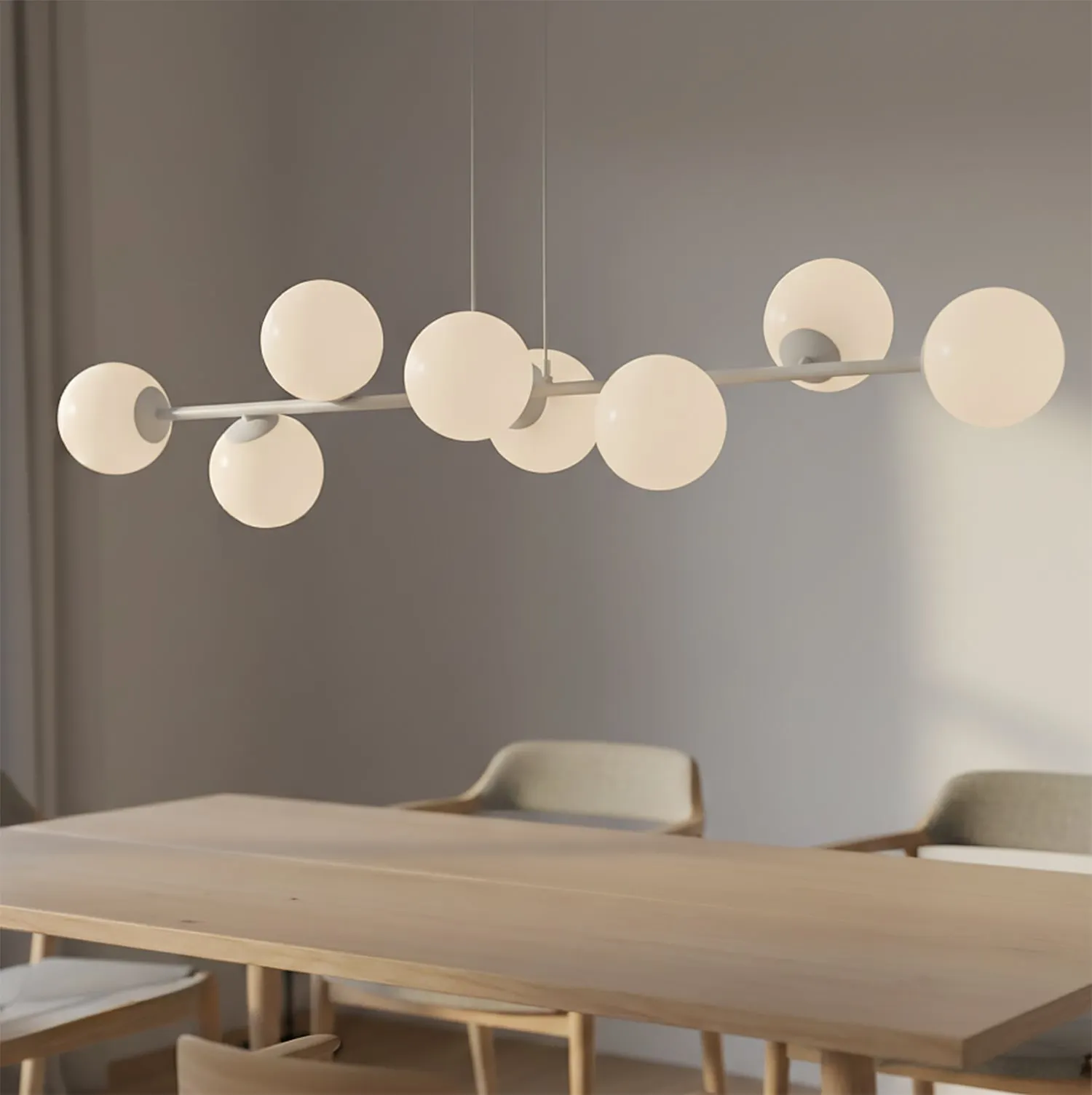 Lampa wisząca MAGNUS 8 GRAY OPAL szary biały - 1642/8