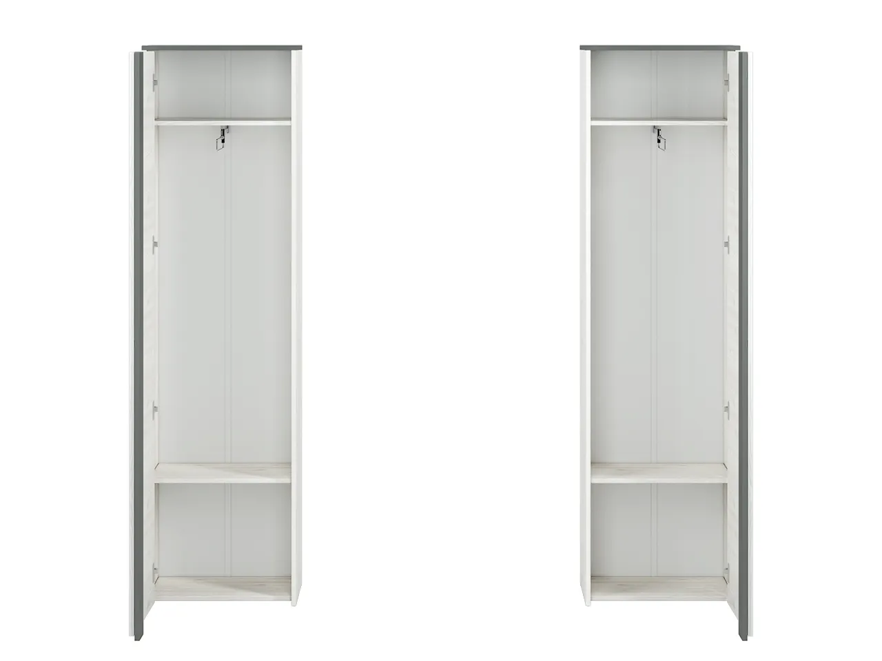 Szafa 1-drzwiowa do przedpokoju HYGA 06 sosna śnieżna, antracyt 54x198x34 - 1HYGA06-001