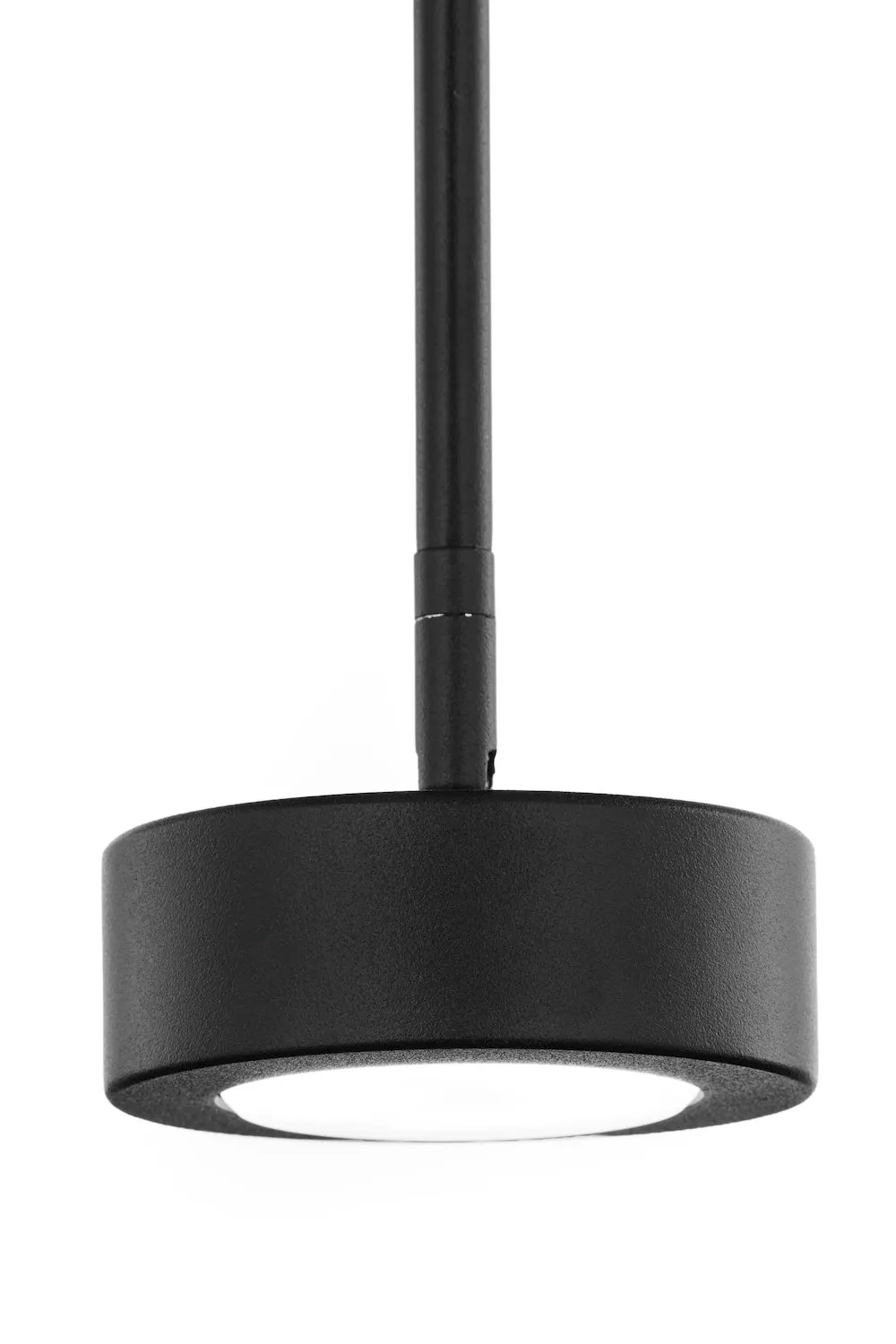 lamp, pendant, czarna, okrągła, pręt montażowy
