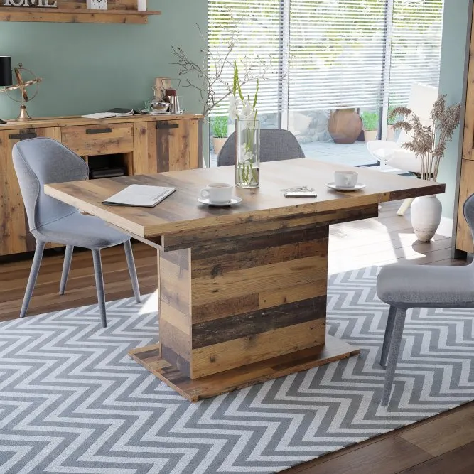 Stół rozkładany CLIF 90x160-200 cm- old wood vintage - EST42T-H51