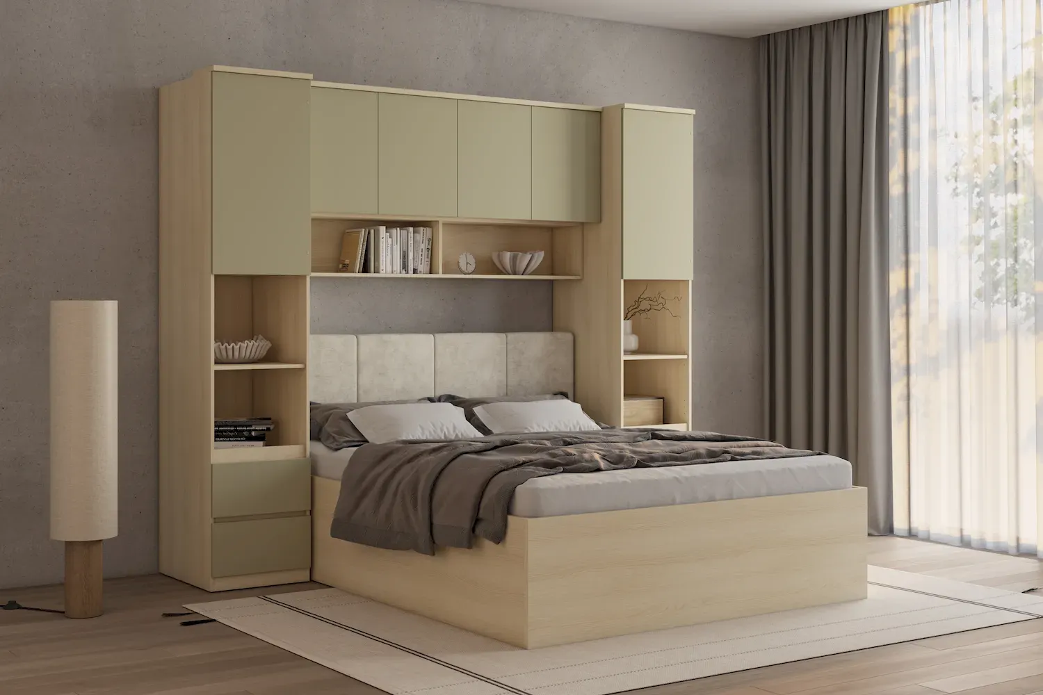 Szafka wisząca 4-drzwiowa P/L 166 cm TERRA 12 dąb Lindberg eukaliptus — zdjęcie 9
