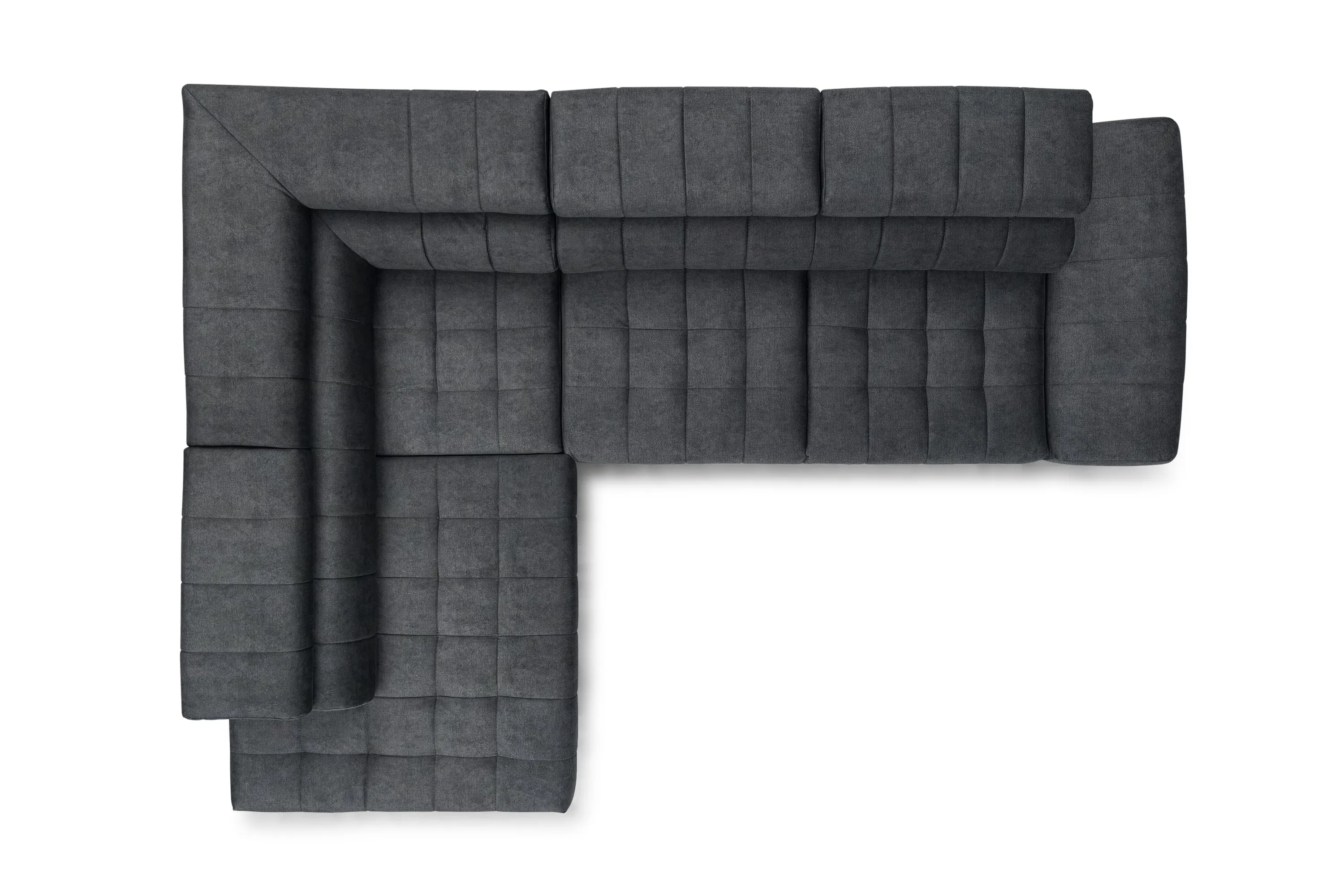 Narożnik lewostronny VALORIS L regulowane zagłówki i podłokietniki tkanina Perfect Harmony 90 grafitowy - B_162929