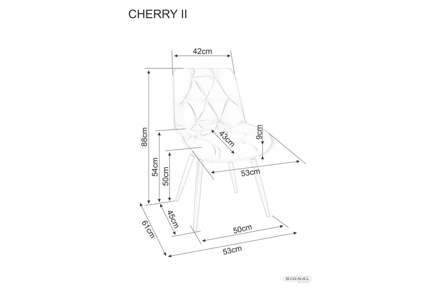 cherry II .rys Wykres, Działka, Schemat, Plan, Meble