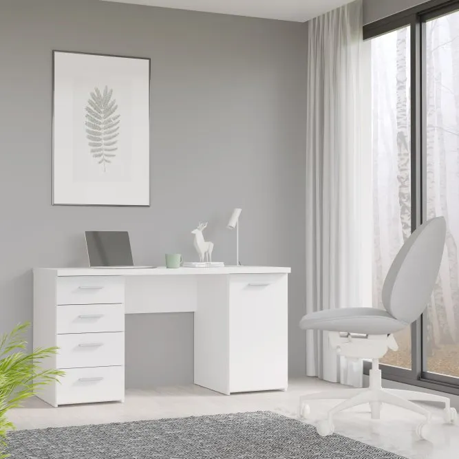 Biurko NET106 z szafką i 4 szufladami - biały - MT926-Z12M