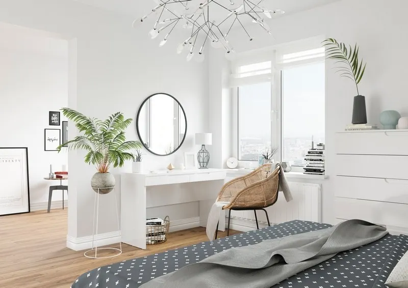 Komoda SELENE 3 z szufladami biały połysk 119x65x40cm - TH-100-0339