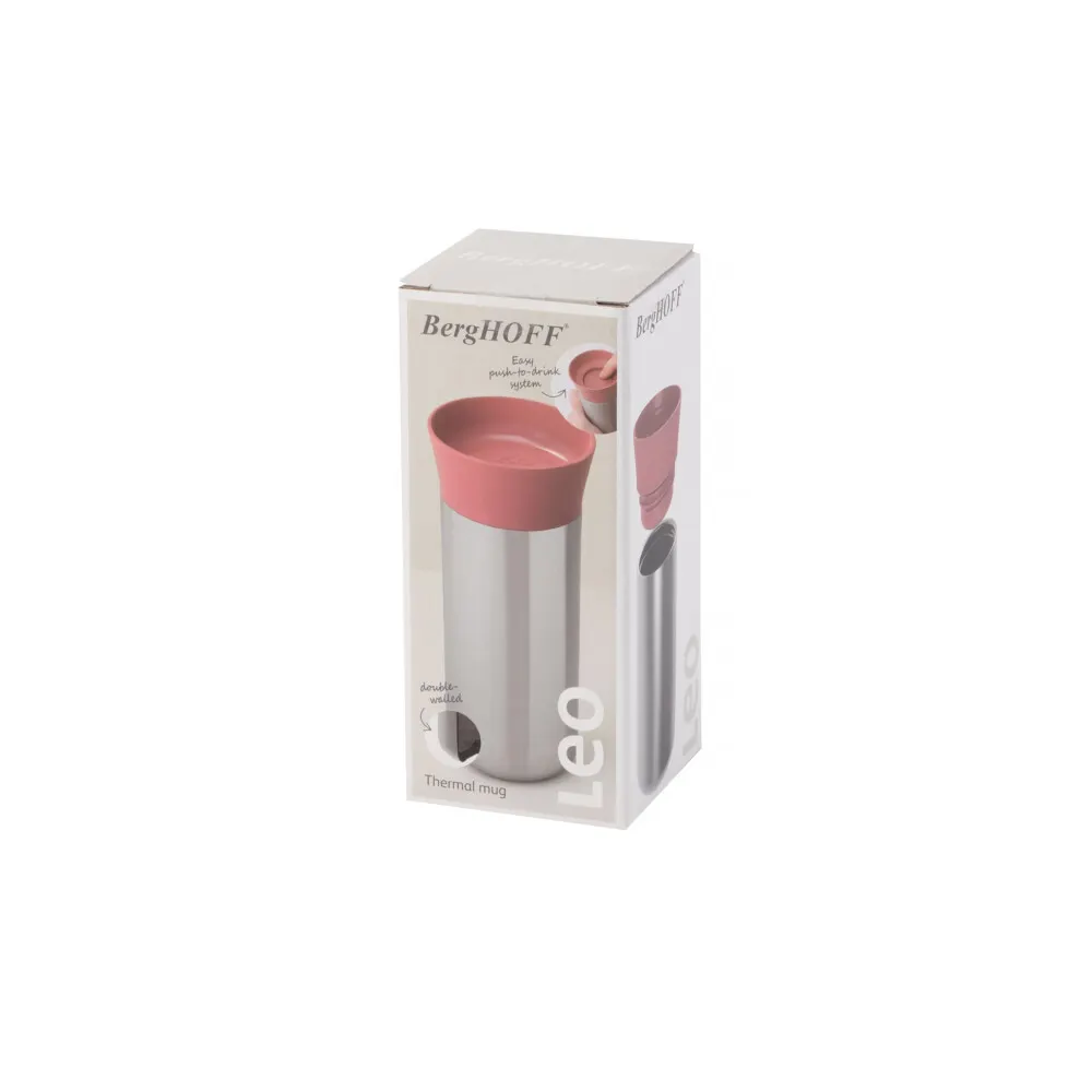 image thermos, mug, stainless steel, pink, double wall