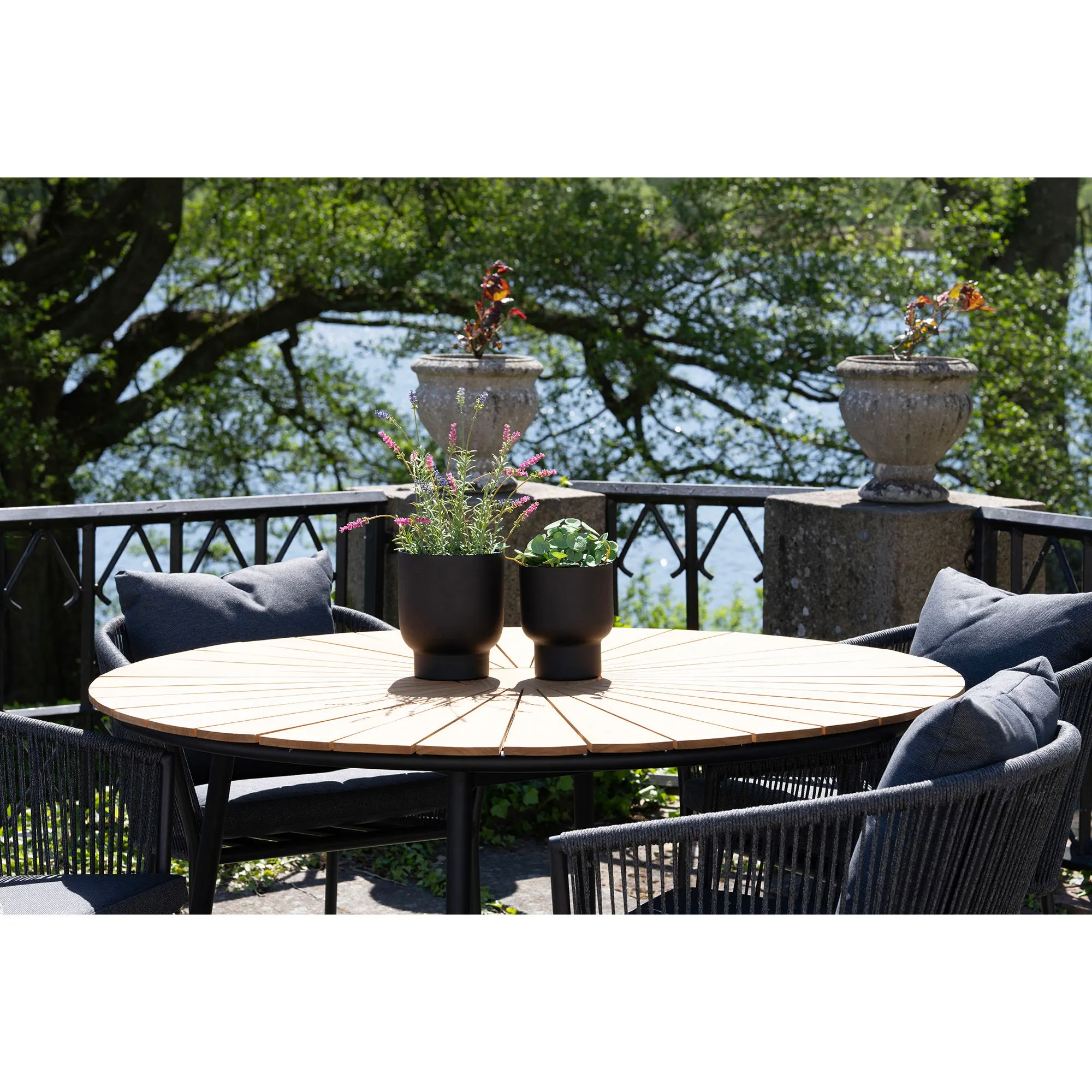 Doniczki metalowe FULDA zestaw 2 sztuk czarne - 9001119