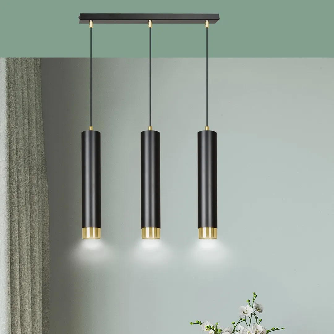 Lampa wisząca KIBO 3 czarny złoty — zdjęcie 7
