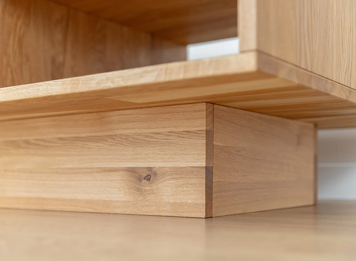 Stolik kawowy dębowy COLLODI z szufladą i półką - dąb olejowany 70x110 - ZICOL12