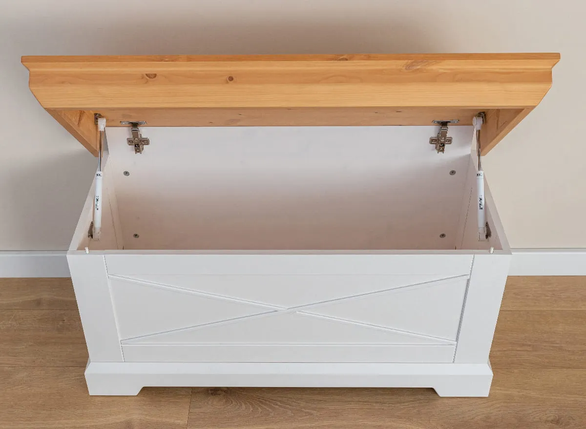 Skrzynia MARONE ELITE - biały, złocisty 95 cm - PLMEL18