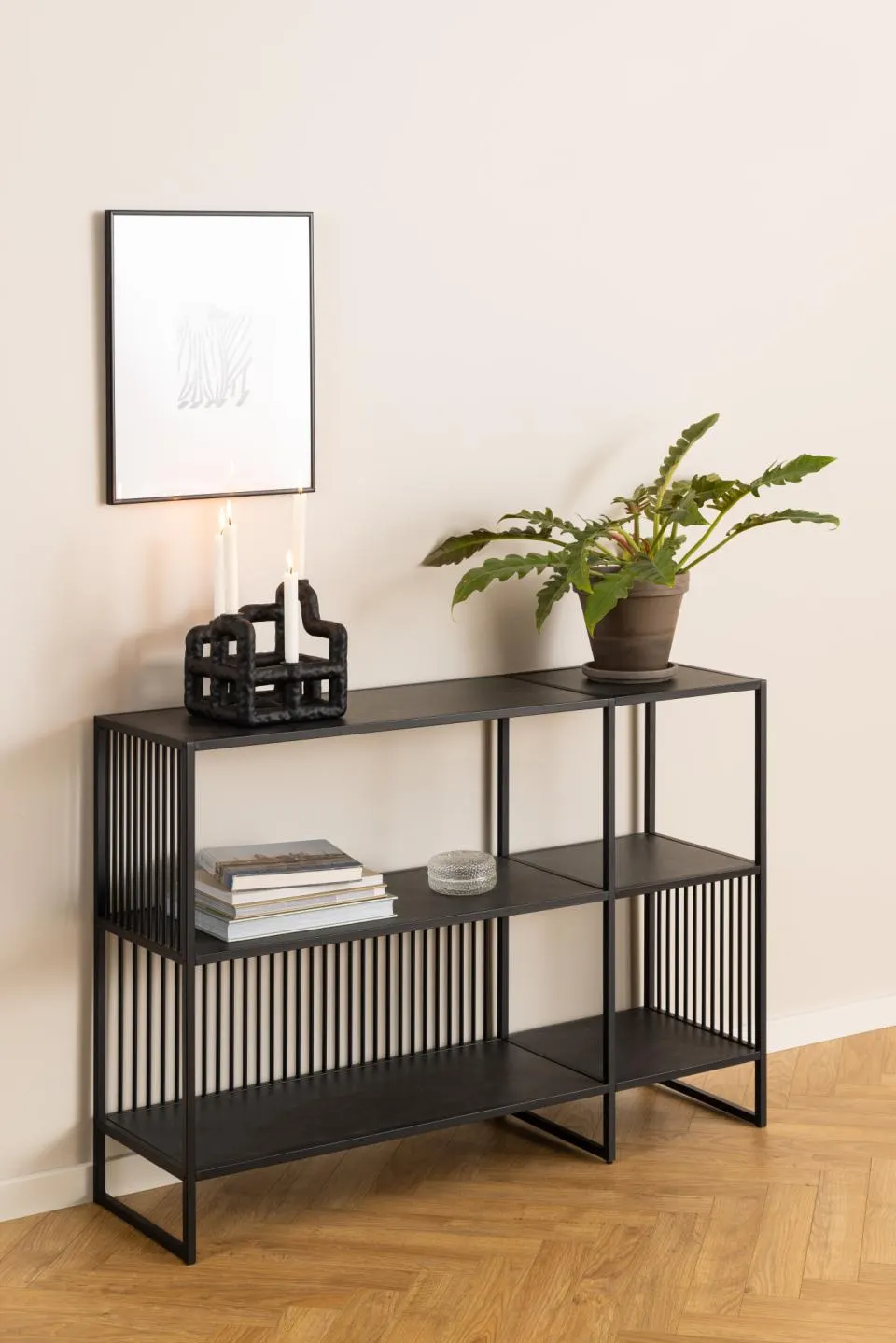 Regał niski STRINGTON 120x83x35 czarny - 0000104669