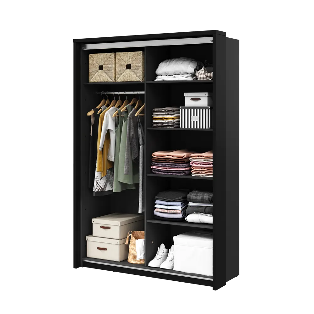 Szafa 2-drzwiowa z lustrem ARTI AR-21 150cm dąb artisan/czarna - AR21DAC