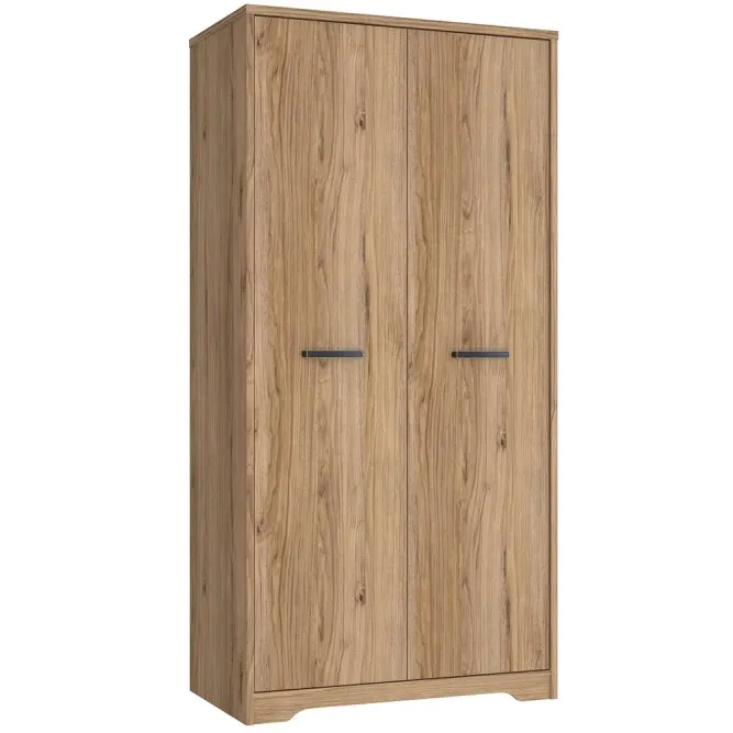Szafa 2-drzwiowa JOADAKIS z półkami i drążkiem dąb catania Szafa 2-drzwiowa JOADAKIS z półkami i drążkiem dąb catania