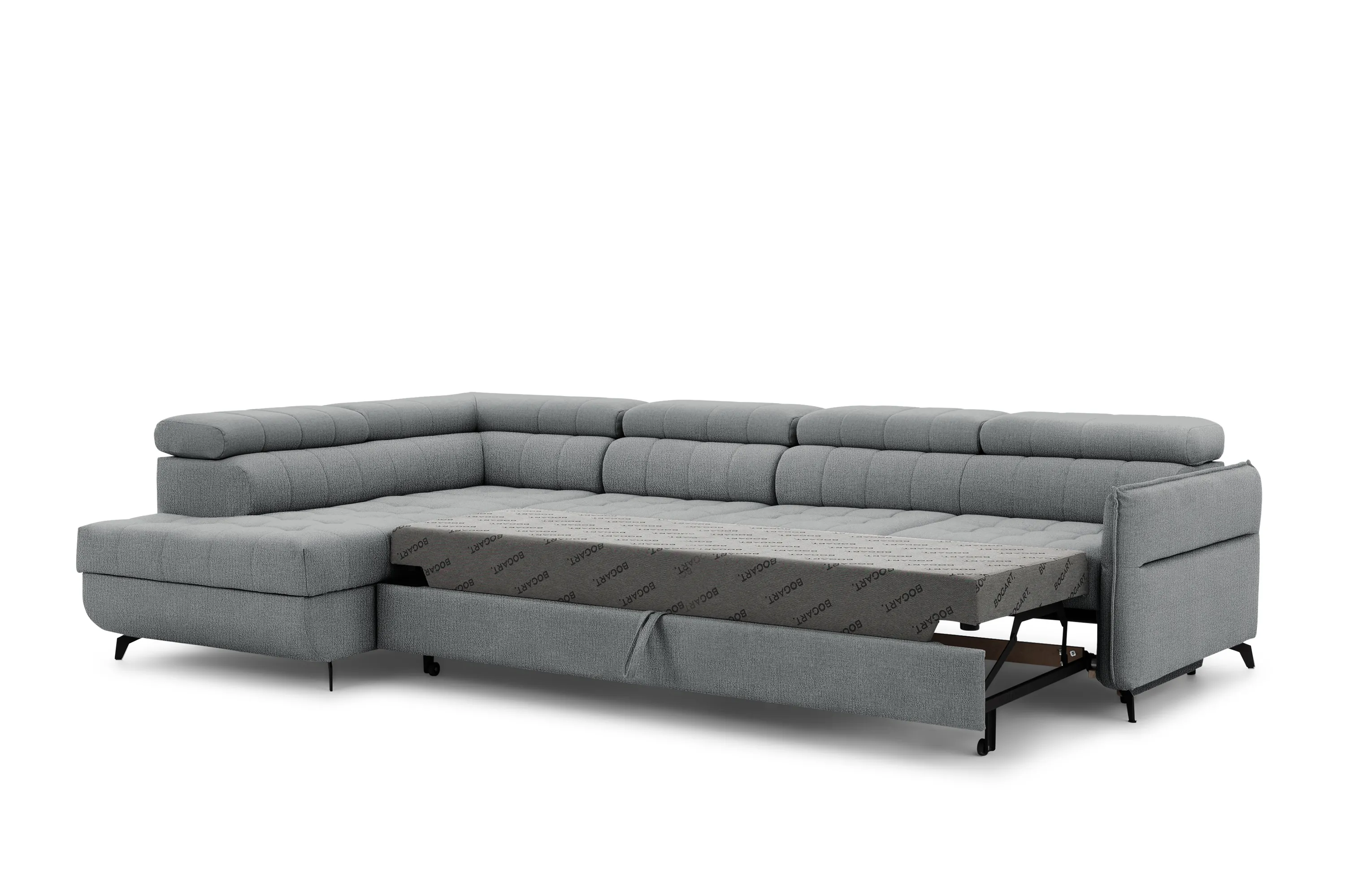 Narożnik lewostronny ELARIAS MAXI regulacja zagłówka i podłokietników tkanina Perfect harmony 85 szary - B_168607