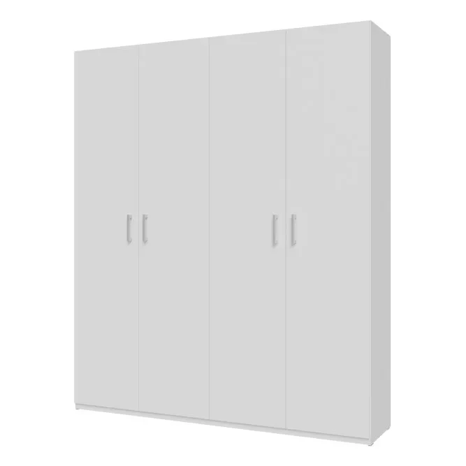 Szafa 4-drzwiowa HOME NOOK 3 drążki i półki 180cm biała - HMNS941-120