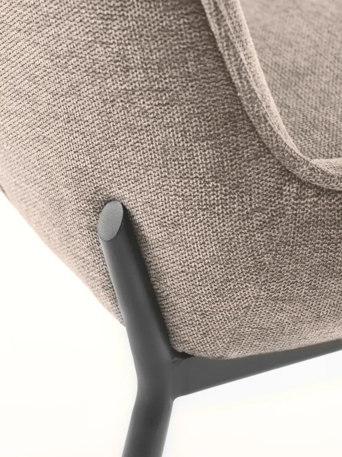 Krzesło tapicerowane CALGARY z podłokietnikami - piaskowy, czarny - UN_49060004