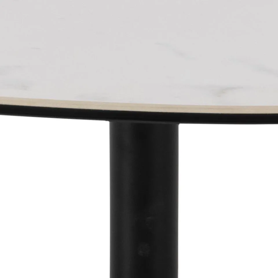 Stolik kawowy Luggio 100x95x41 Biały efekt kamienia, Czarny — zdjęcie 5